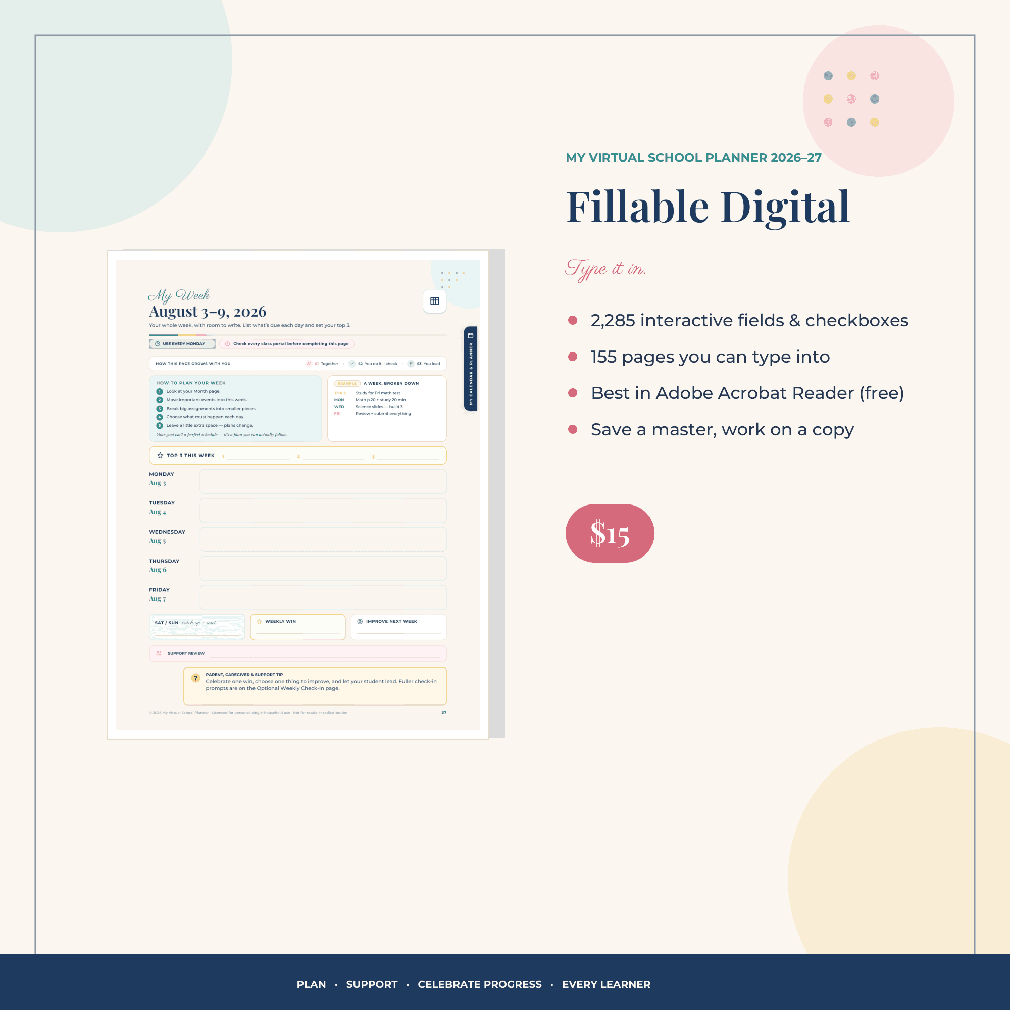 Fillable Digital Edition — My Virtual School Planner 2026–27