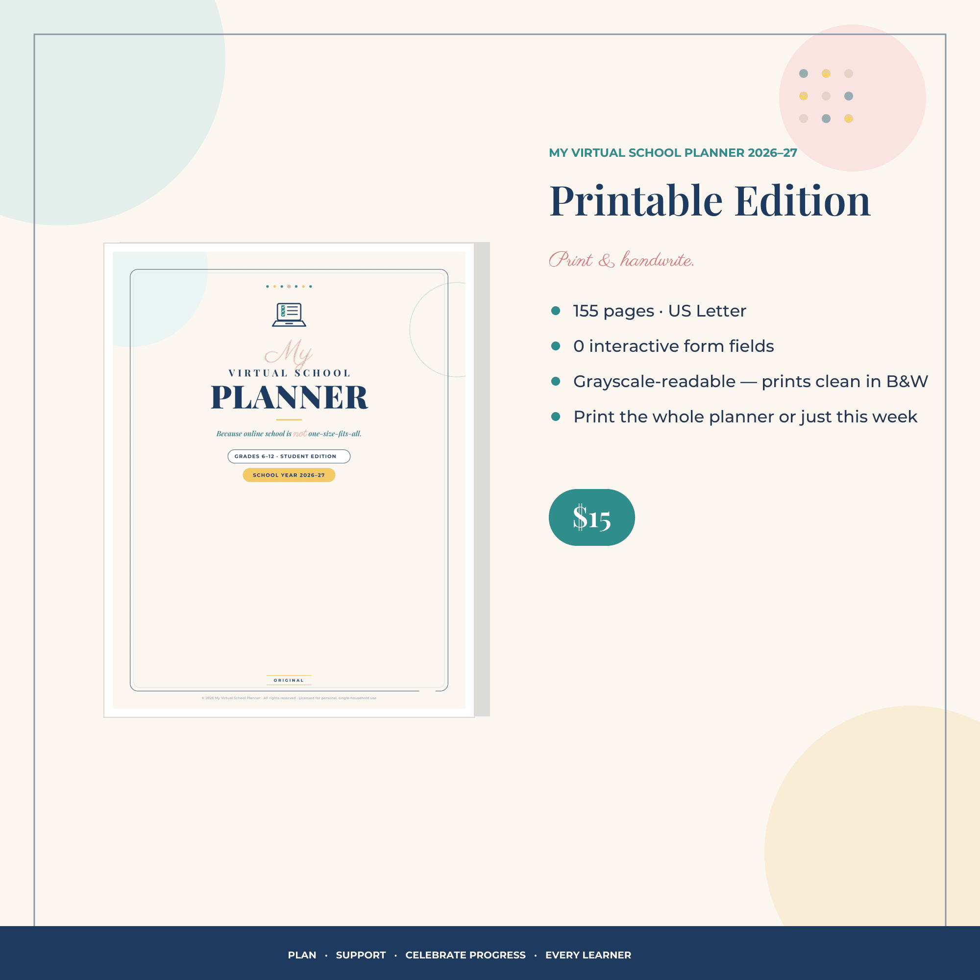Printable Edition — My Virtual School Planner 2026–27